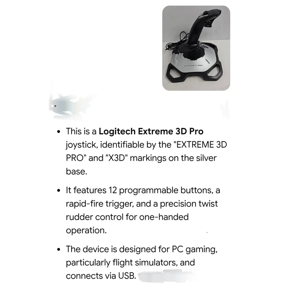 Logitech Extreme 3D Pro Joystick Flight Stick USB-PC | Wingman Attack J-UK17 EUC